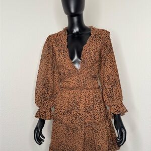 Leopard Print Ruffle Dress